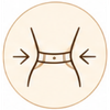 Hourglass body shape illustration showing a defined waist