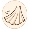Hourglass body shape illustration showing fabrics with movement