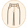 Hourglass body shape illustration showing mid- and high-rise bottoms