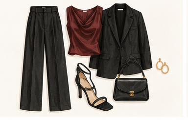 Date night outfit formula: trousers, refined top and heeled shoe
