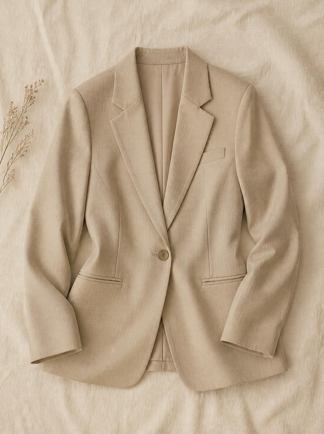 Neutral blazer, laid flat